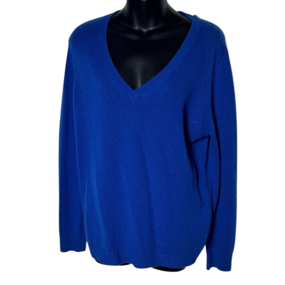 Nordstrom men’s large 100% cashmere royal blue pullover sweater capsule
